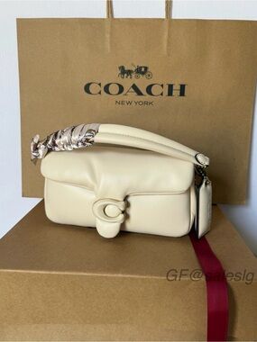NWT Coach Pillow Tabby 20 Crossbody bag Chalk/Gold + Luxury Gift Set